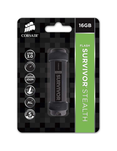 Pendrive USB 3.0 Corsair Flash Survivor Stealth 64GB Negro Pendrive USB 3.0 Corsair Flash Survivor Stealth 64GB Negro