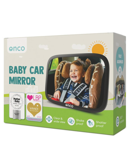 Espejo Convexo para Coche Bebé Onco 24.4x17.5cm Irrompible Espejo Convexo para Coche Bebé Onco 24.4x17.5cm Irrompible