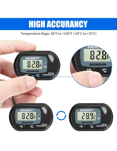 Termómetro Digital AQUANEAT para Acuario - Rango -50C a +70C