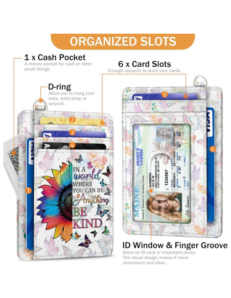 Billetera delgada RFID para mujeres Yonlevres - Girasol amable Billetera delgada RFID para mujeres Yonlevres - Girasol amable