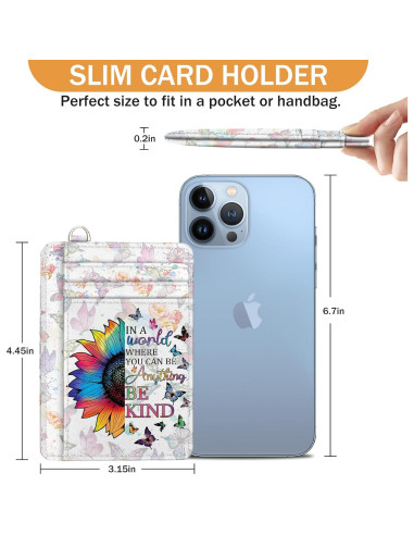 Billetera delgada RFID para mujeres Yonlevres - Girasol amable