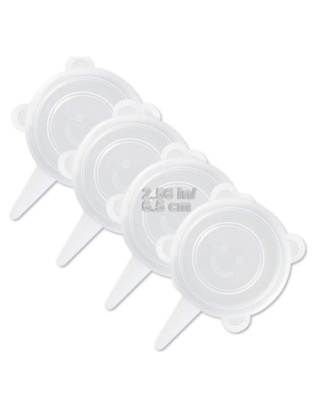 Paquete de 4 tapas de silicona LELE LIFE 6.5cm reutilizables Paquete de 4 tapas de silicona LELE LIFE 6.5cm reutilizables