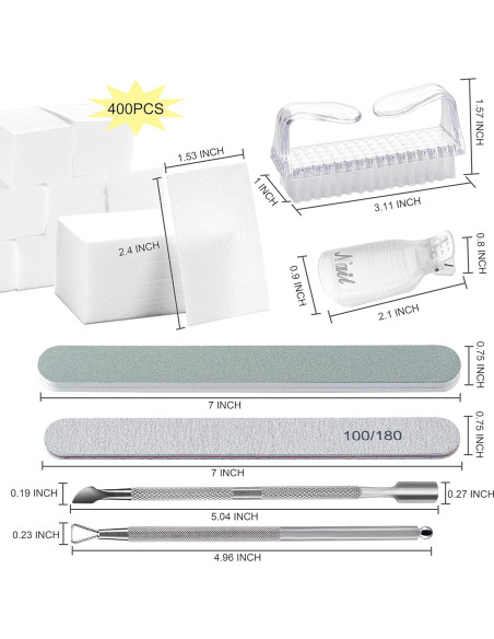 Kit Completo para Quitar Esmalte en Gel Hoewina - 10 Clips, 400 Toallitas, Lima y Herramientas Kit Completo para Quitar Esmalte en Gel Hoewina - 10 Clips, 400 Toallitas, Lima y Herramientas