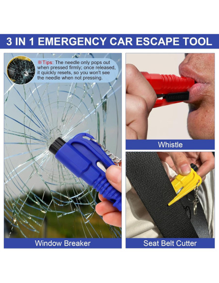 PIFOOG 12 Pcs Herramienta de Escape 3 en 1 para Coche PIFOOG 12 Pcs Herramienta de Escape 3 en 1 para Coche