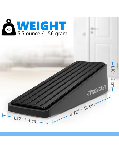 Tope de puerta pesado Hogar Más Fuerte - 2 paquetes, negro