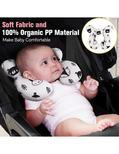 Almohada de Viaje para Bebés KAKIBLIN Oso Soporte Cuello Almohada de Viaje para Bebés KAKIBLIN Oso Soporte Cuello