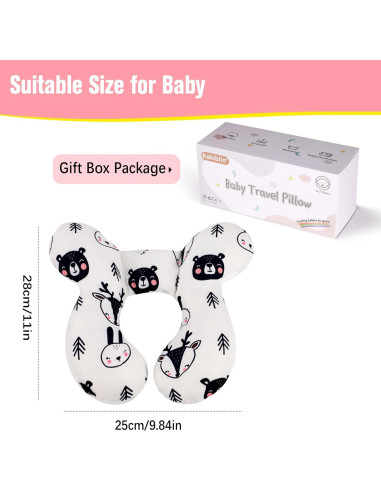 Almohada de Viaje para Bebés KAKIBLIN Oso Soporte Cuello