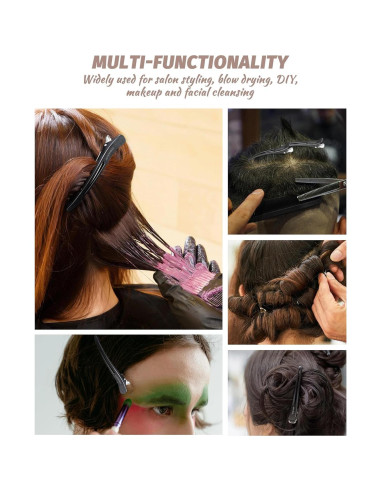 12 Clips para Cabello Sonnorel Antideslizantes Negros