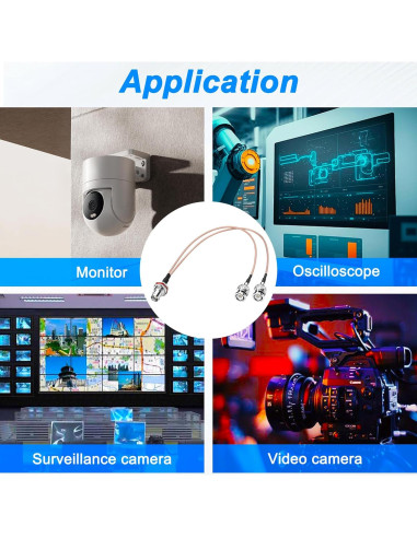 Cable Divisor Coaxial BNC MEIRYFA 34cm 50Ohm Hembra a Doble Macho