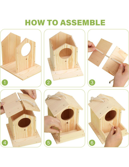 Kit Casa para Aves LotFancy DIY Madera 10 Piezas con Pinturas Kit Casa para Aves LotFancy DIY Madera 10 Piezas con Pinturas
