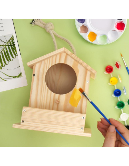 Kit Casa para Aves LotFancy DIY Madera 10 Piezas con Pinturas Kit Casa para Aves LotFancy DIY Madera 10 Piezas con Pinturas