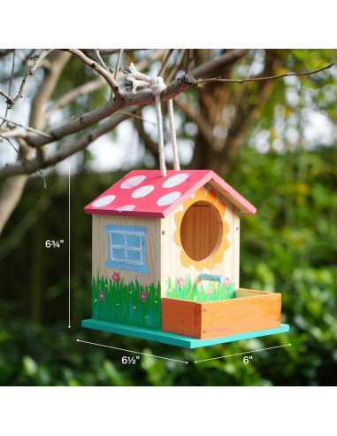 Kit Casa para Aves LotFancy DIY Madera 10 Piezas con Pinturas