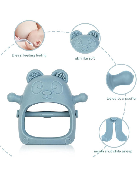 Set de 3 Juguetes de Dentición Bebés Silicona Azul 0-6 Meses Set de 3 Juguetes de Dentición Bebés Silicona Azul 0-6 Meses