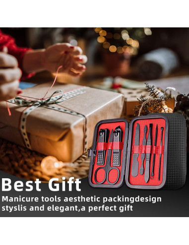 Juego de Manicura 8 en 1 RedFlow - Set Completo Negro