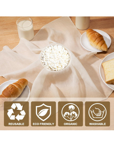 Paños de Queso Reutilizables Amrules 91x91 cm Algodón Puro