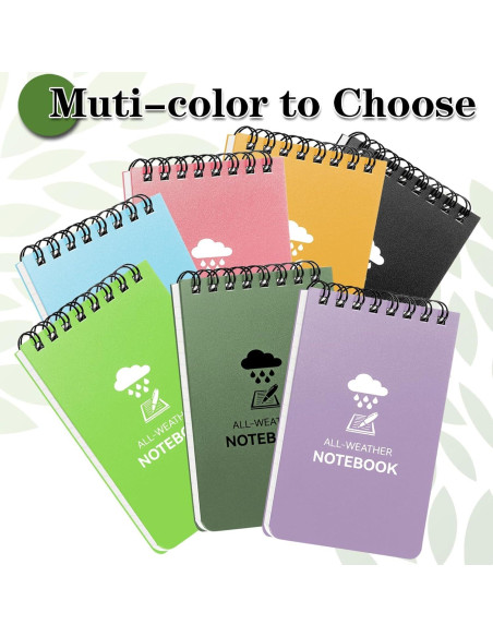 Cuaderno Impermeable COIDEA, Paquete de 8, 7.62 x 12.7 cm Cuaderno Impermeable COIDEA, Paquete de 8, 7.62 x 12.7 cm