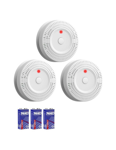 Detector de Humo Lecoolife GS528A Batería 9V Paquete de 3