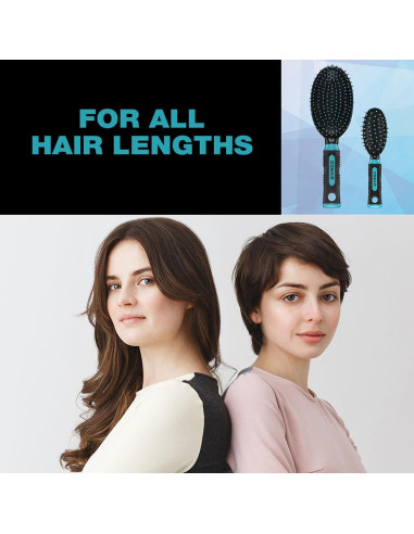 Conjunto de Cepillos de Pelo Conair 3 Piezas Nylon Negro Verde