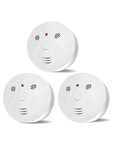 Paquete de 3 Detectores de Humo Lecoolife GS528A Fotoeléctrico