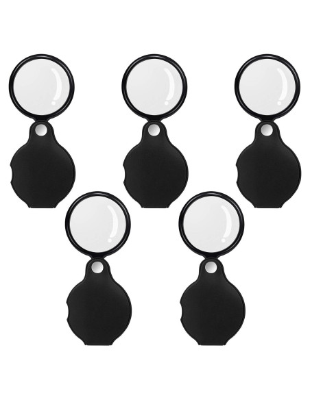 5 Mini Lupas de Bolsillo Awpeye 10X con Protección Negra 5 Mini Lupas de Bolsillo Awpeye 10X con Protección Negra