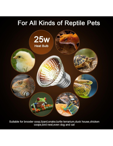 Paquete de 4 Bombillas UVA 25W Lachesan para Reptiles y Anfibios