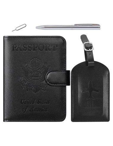 Portafolio de Pasaporte PASCACOO RFID con Etiqueta de Equipaje
