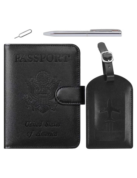 Portafolio de Pasaporte PASCACOO RFID con Etiqueta de Equipaje Portafolio de Pasaporte PASCACOO RFID con Etiqueta de Equipaje