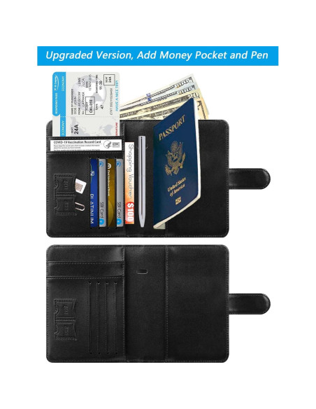 Portafolio de Pasaporte PASCACOO RFID con Etiqueta de Equipaje Portafolio de Pasaporte PASCACOO RFID con Etiqueta de Equipaje