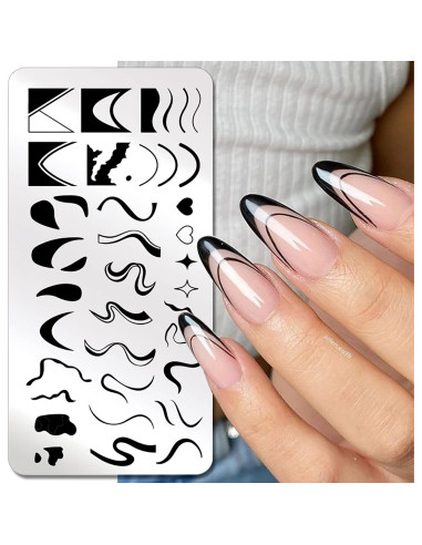 Plantillas de Estampado de Uñas OCOUYVD-170 Acero Inoxidable 3 Pcs