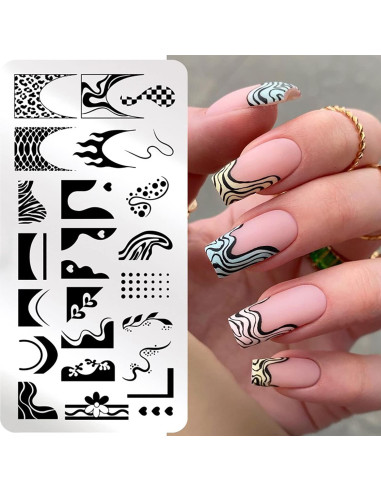 Plantillas de Estampado de Uñas OCOUYVD-170 Acero Inoxidable 3 Pcs
