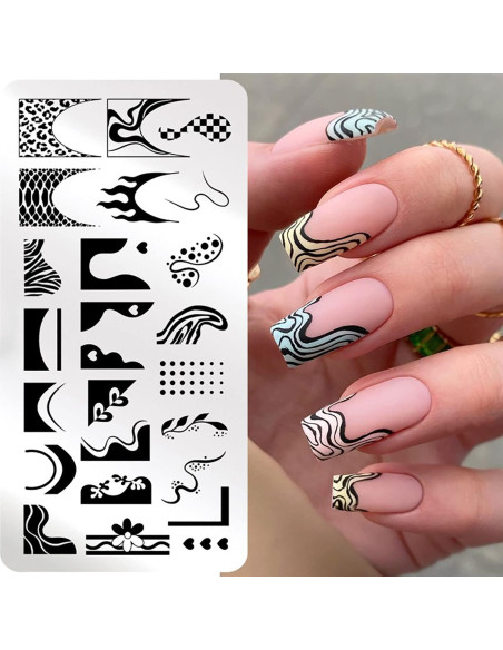 Plantillas de Estampado de Uñas OCOUYVD-170 Acero Inoxidable 3 Pcs Plantillas de Estampado de Uñas OCOUYVD-170 Acero Inoxidable 3 Pcs
