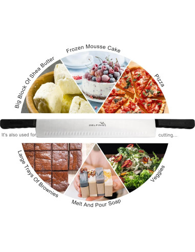 Cuchillo de Queso DELFINA 38 cm Doble Mango Antideslizante