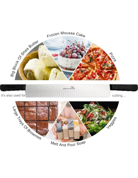 Cuchillo de Queso DELFINA 38 cm Doble Mango Antideslizante Cuchillo de Queso DELFINA 38 cm Doble Mango Antideslizante