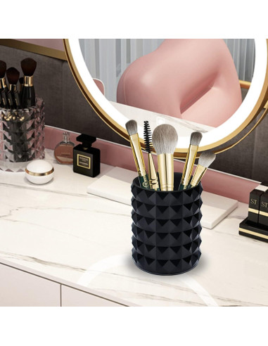 Organizador de Brochas de Maquillaje Funtygy Acrílico Negro 8cm
