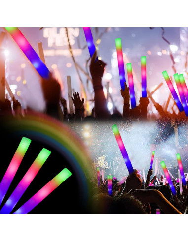 Bastones LED Coloridos ColorHome 45 Pcs 3 Modos Fiesta