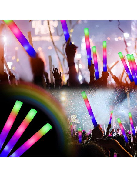 Bastones LED Coloridos ColorHome 45 Pcs 3 Modos Fiesta Bastones LED Coloridos ColorHome 45 Pcs 3 Modos Fiesta