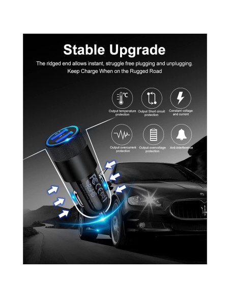 Cargador de Coche AILKIN Doble USB 3.4A Compatible iPhone y Samsung Cargador de Coche AILKIN Doble USB 3.4A Compatible iPhone y Samsung