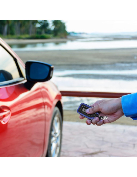 Funda de Llave de Coche Frienda 2 Piezas Cuero Azul Funda de Llave de Coche Frienda 2 Piezas Cuero Azul