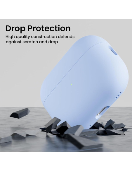 Funda de Silicona Híbrida ORNARTO para AirPods Pro 2 - Azul Bebé Funda de Silicona Híbrida ORNARTO para AirPods Pro 2 - Azul Bebé