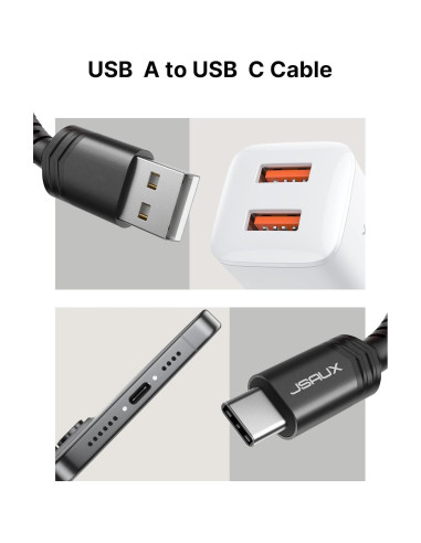 JSAUX Cable USB C 4-Pack 1m 2m 3m Carga Rápida Negro