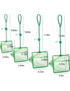 Paquete de 4 Redes para Acuarios DAGUANZHI Nylon Verde 2
