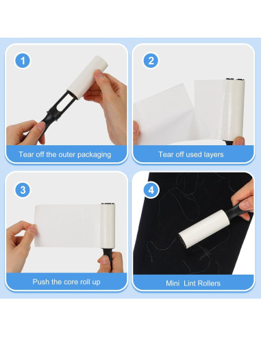 Rodillo de Pelusa Zhehao 60 Piezas para Ropa y Mascotas