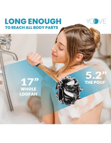 Esfregador de Espalda Yoove con Carbón de Bambú - Lufa Exfoliante