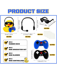 Leitee 24 Patitos de Goma Videojuegos con Accesorios 2