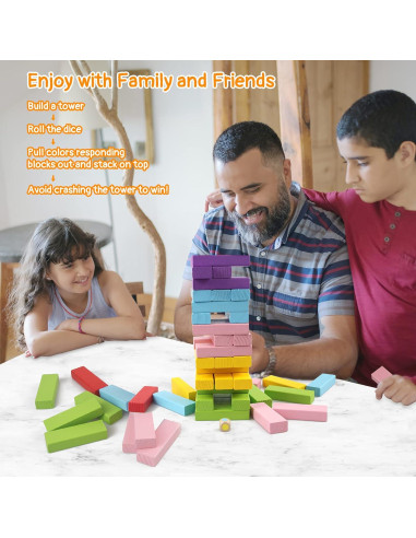 Juego de Bloques Apilables de Madera Gentle Monster 54 Piezas
