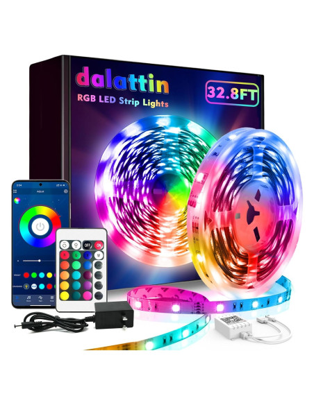 Luces LED RGB Dalattin 10m con Control Remoto y App Luces LED RGB Dalattin 10m con Control Remoto y App