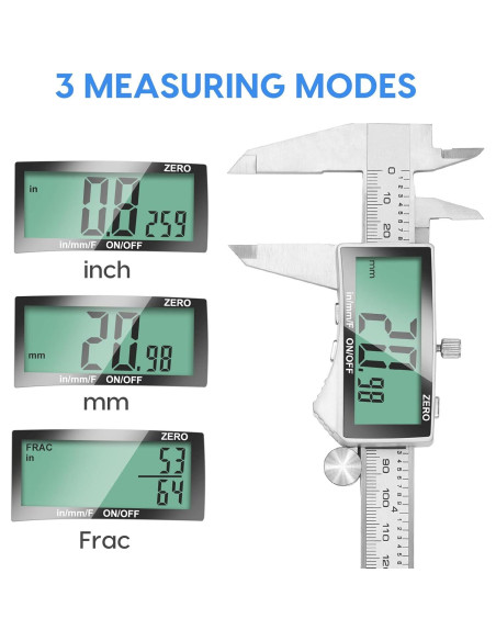 Calibrador Digital 15 cm Jiavarry Acero Inoxidable Pantalla LCD Calibrador Digital 15 cm Jiavarry Acero Inoxidable Pantalla LCD