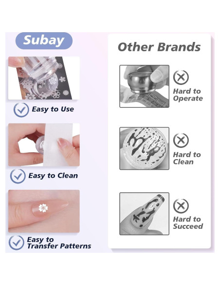Kit de Estampado de Uñas Subay - 2 Estampadores, 2 Placas, 4 Cabezas Kit de Estampado de Uñas Subay - 2 Estampadores, 2 Placas, 4 Cabezas