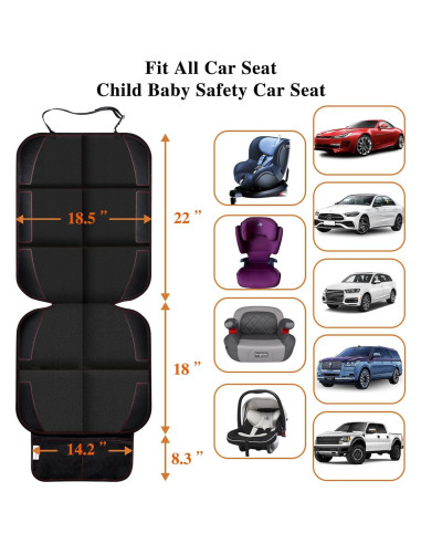 Protector de Asiento de Coche Gowhalle Antideslizante Rojo