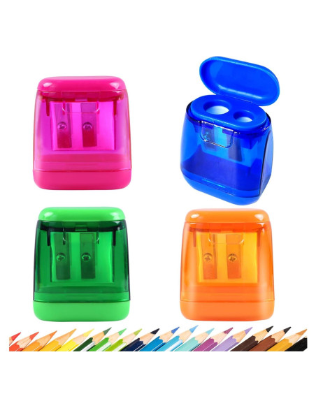 Sacapuntas Manual Aipker Doble Orificio Colorido 4PCS Sacapuntas Manual Aipker Doble Orificio Colorido 4PCS